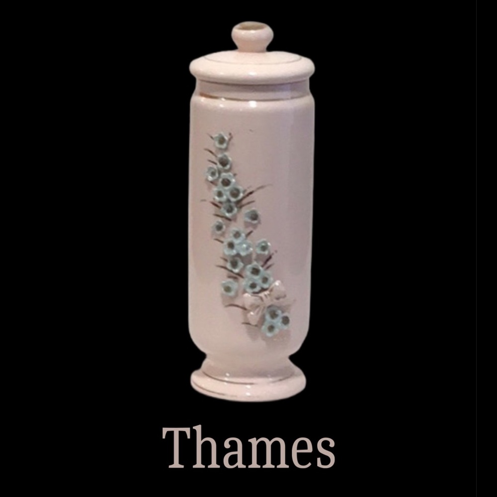 Vintage Thames Ceramic Lidded Dresser/Bathroom Apothecary Canister,‎ Pink